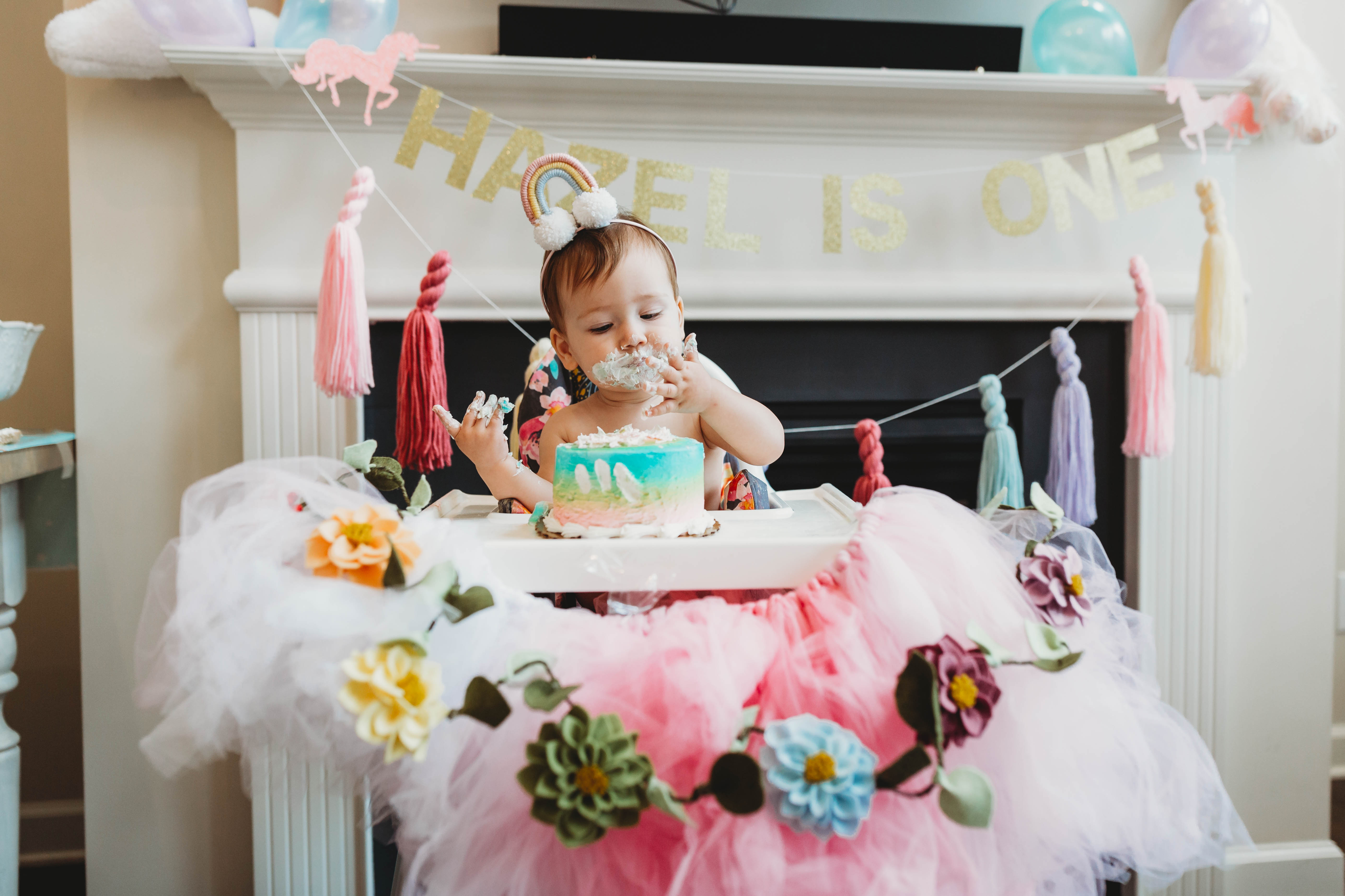 The Sweetest Baby Girl  First Birthday Cake Smash in Charlotte Area